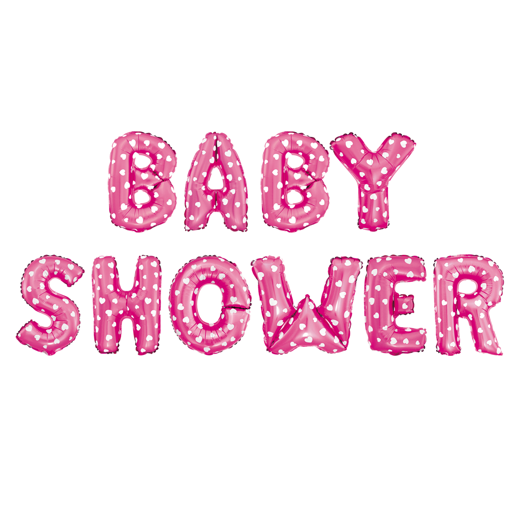 Balon foliowy BABY SHOWER różowe w serca