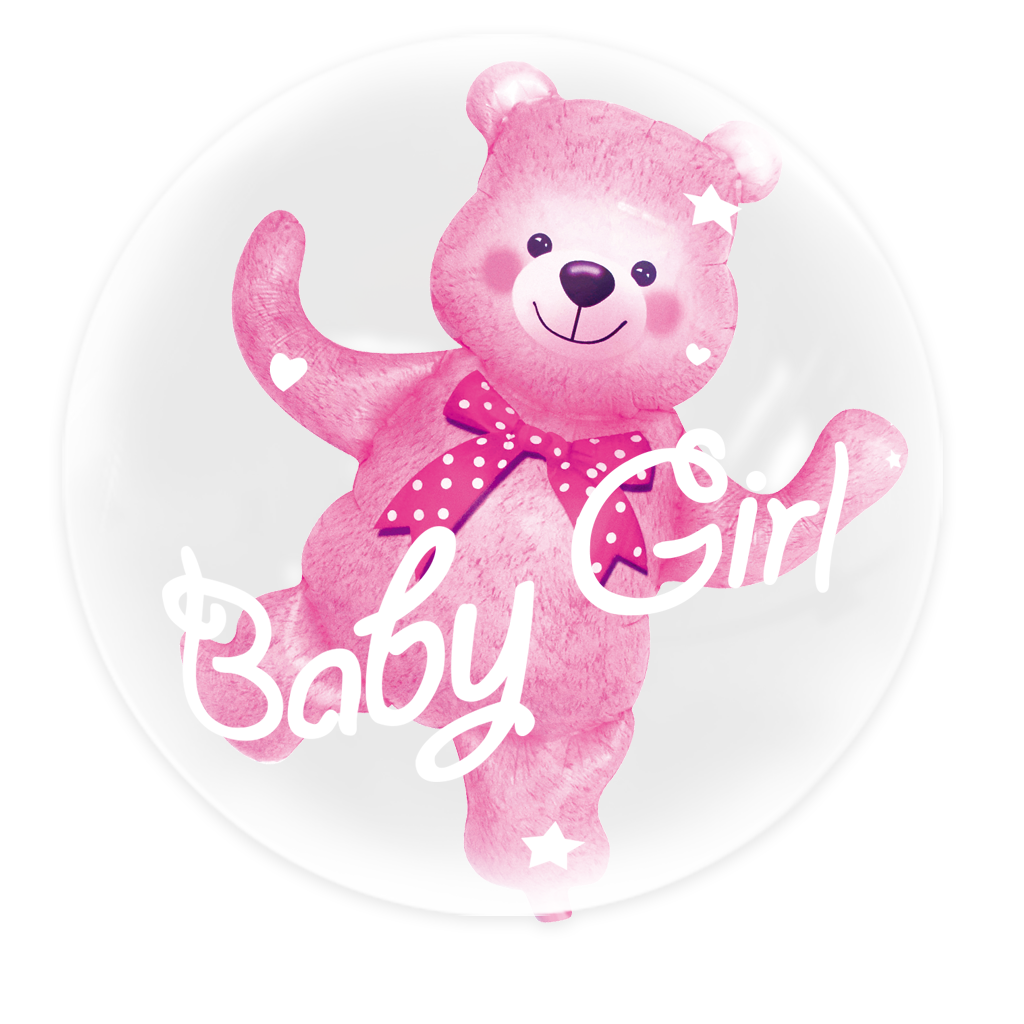 Balon foliowy Baby Girl Miś 59cm x 69cm