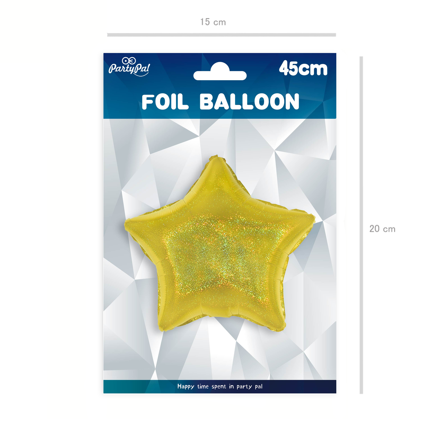 Balon foliowy gwiazda holograficzna złota 18cali