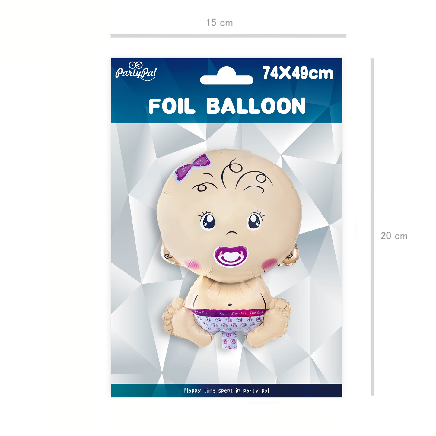 Balon foliowy bobas dziewczynka 74cm x 49cm