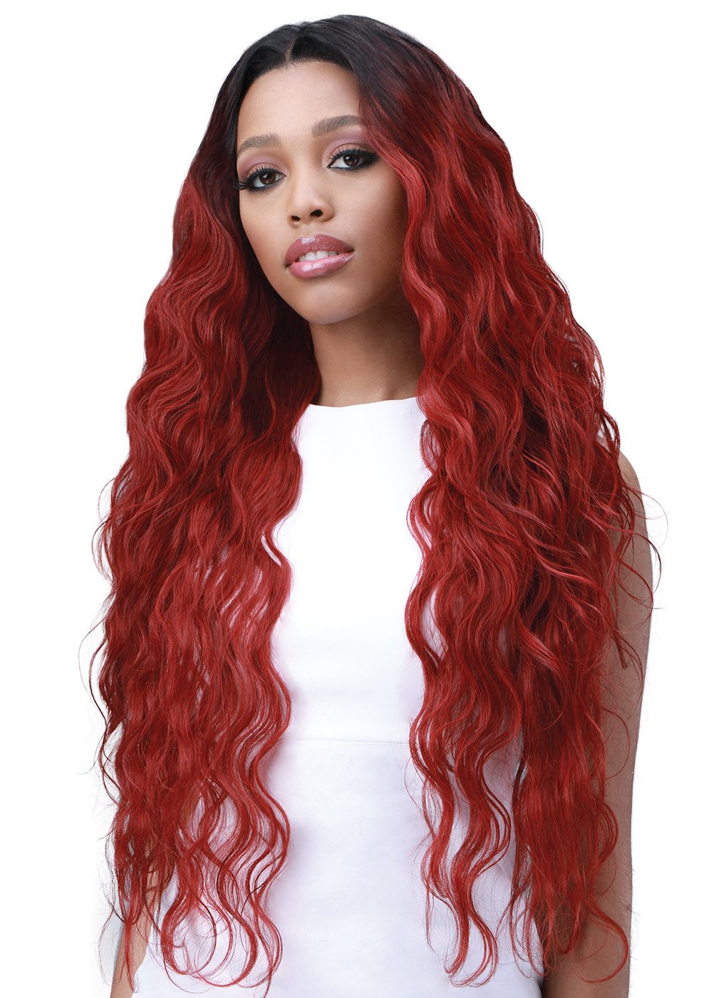 Bobbi Boss Human Hair Blend 13X6 Frontal Lace Wig MOGLWJE26 JERRY CURL 26