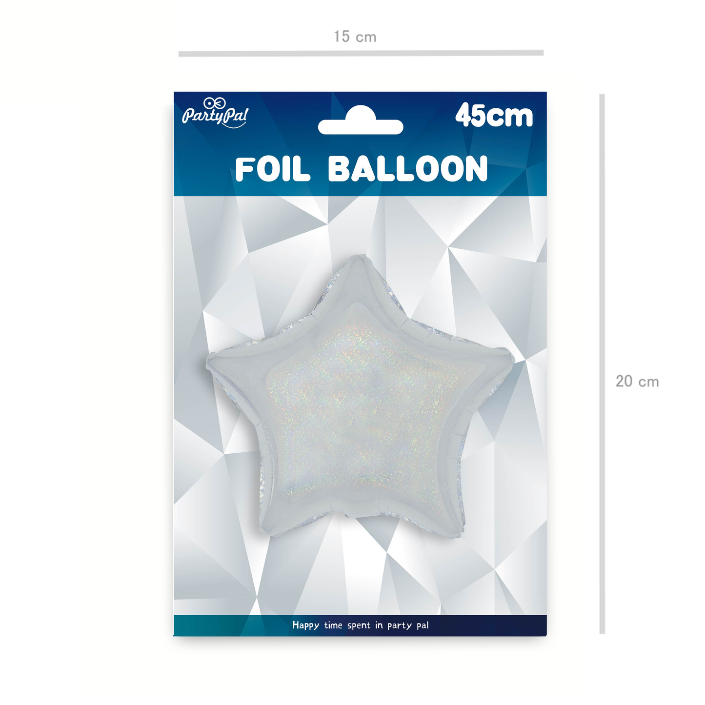 Balon foliowy gwiazda holograficzna srebrna 18cali
