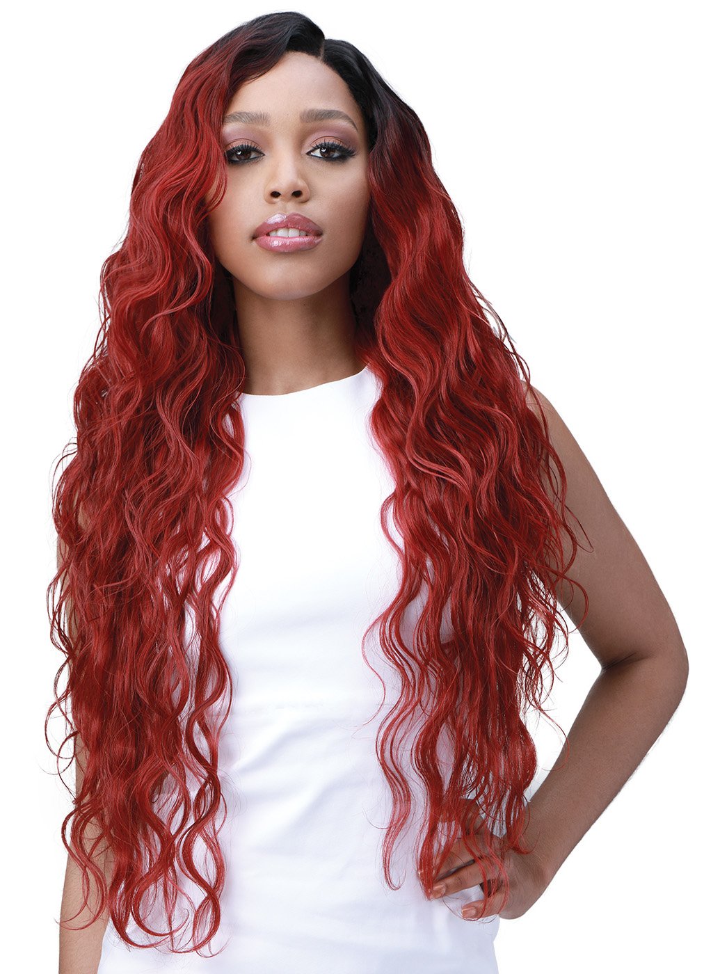 Bobbi Boss Human Hair Blend 13X6 Frontal Lace Wig MOGLWJE26 JERRY CURL 26