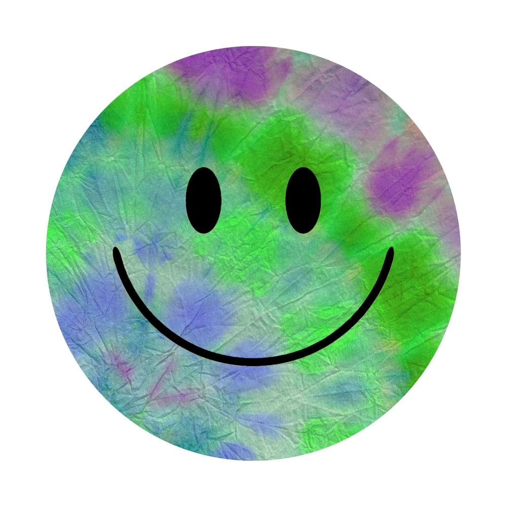 Acrylic Mountable Smilies! - 7x7 inch / Lime Tie-dye