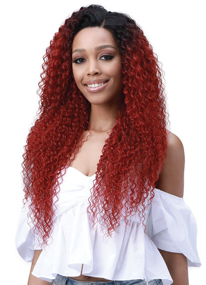 Bobbi Boss Human Hair Blend 13X6 Frontal Lace Wig MOGLWJE26 JERRY CURL 26
