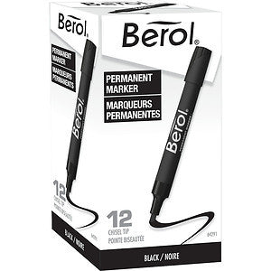 Berol Black Chisel Tip Permanent Marker