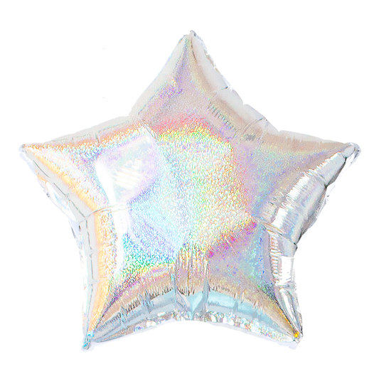Balon foliowy gwiazda holograficzna srebrna 18cali